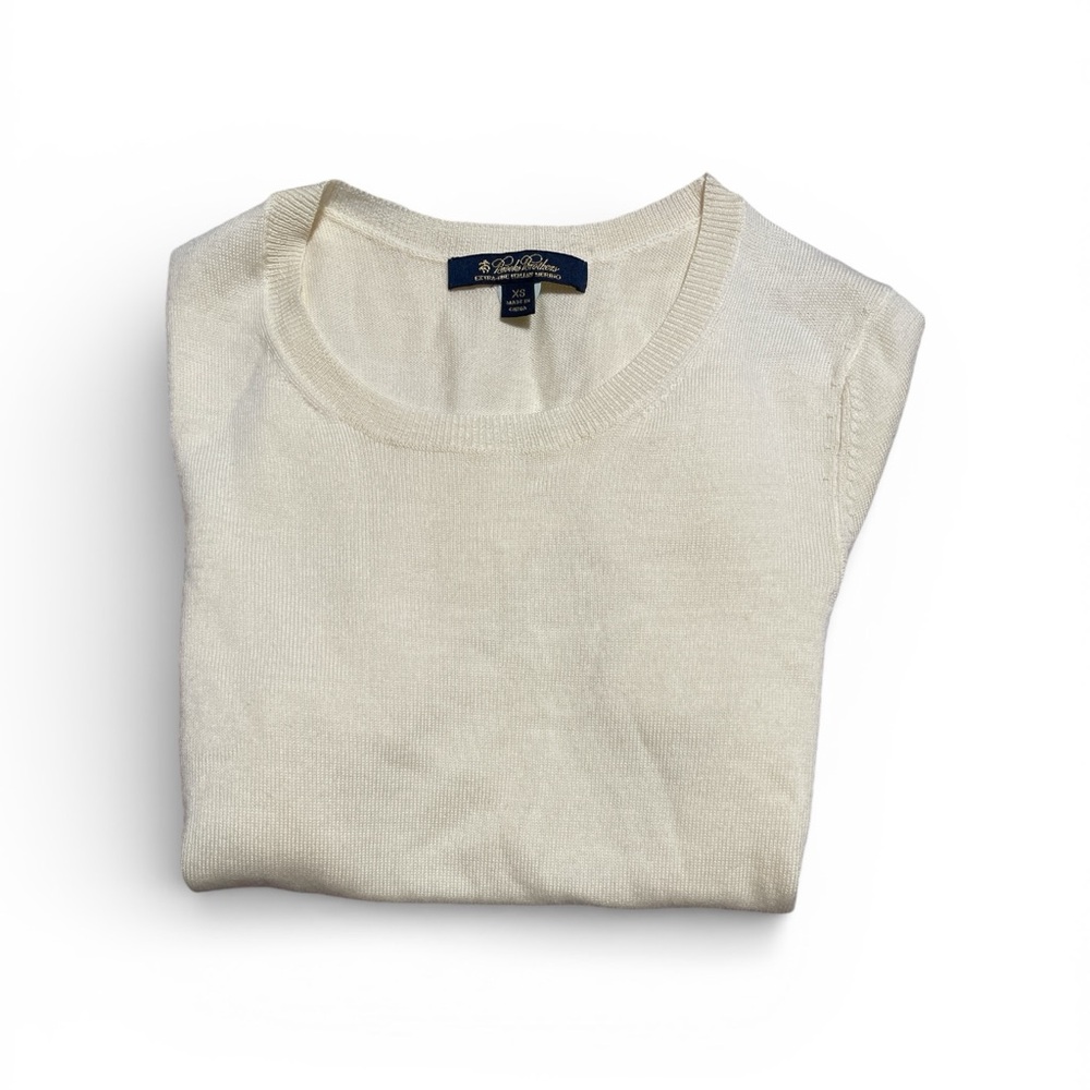 Brooks Brothers extra fine Italian merino short sleeve blouse